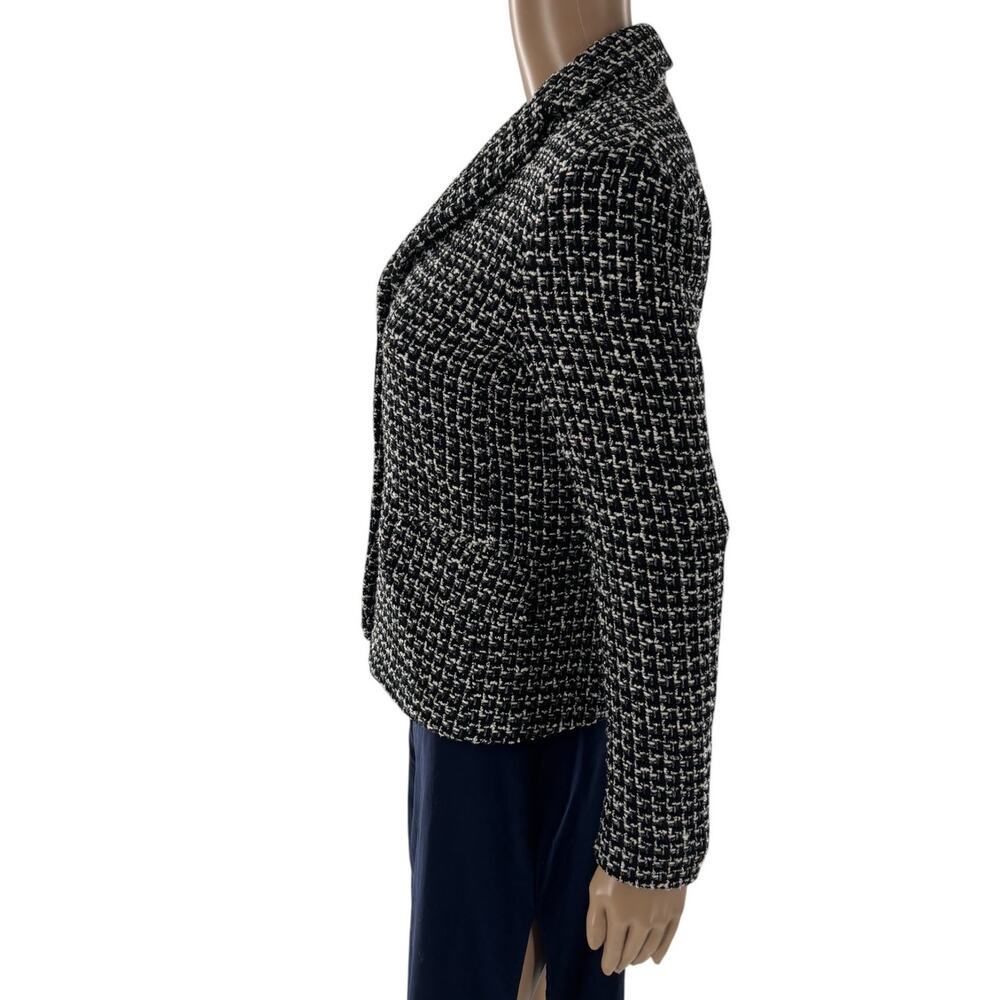 BOSS Black White Jomanda Tweed Blazer Jacket - Picture 8 of 12
